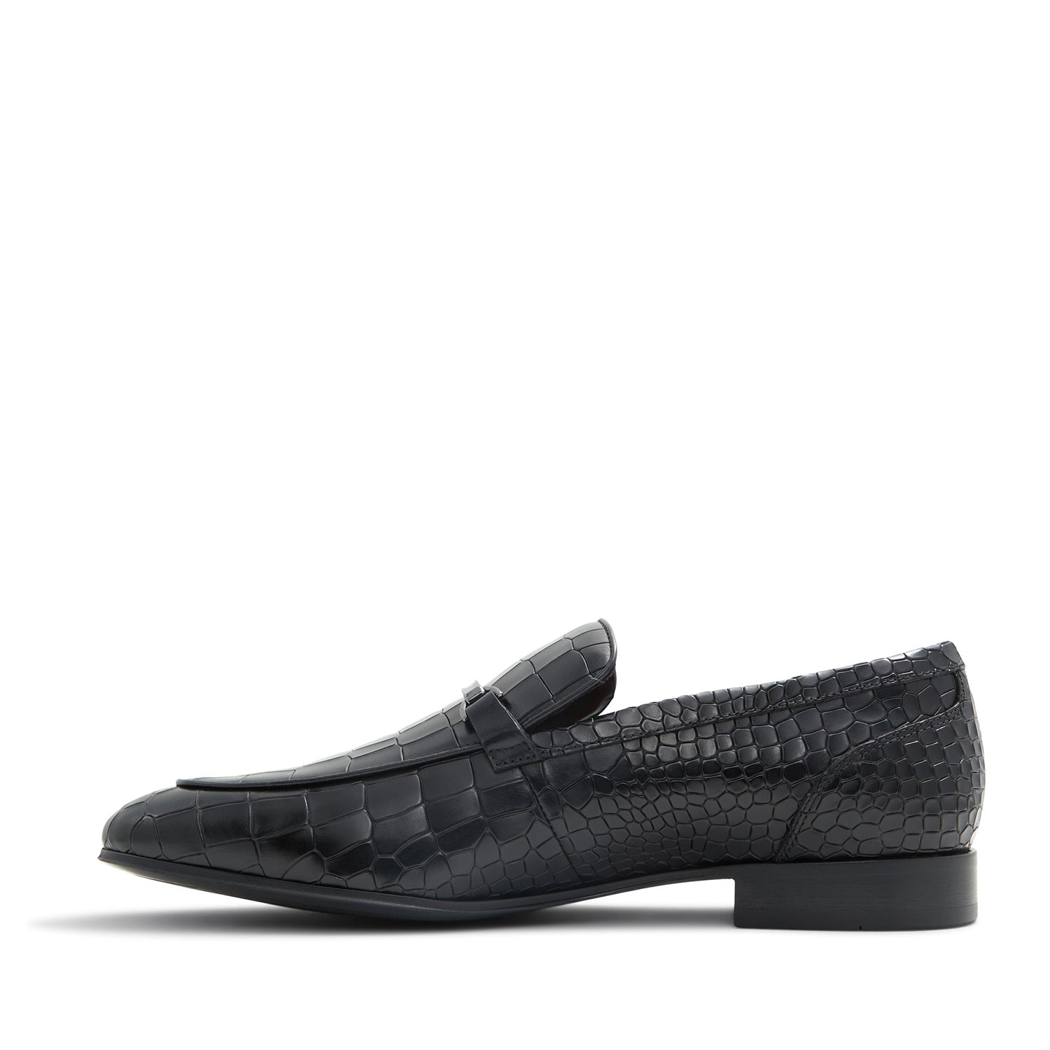 Black Croco X Python Leather Loafers