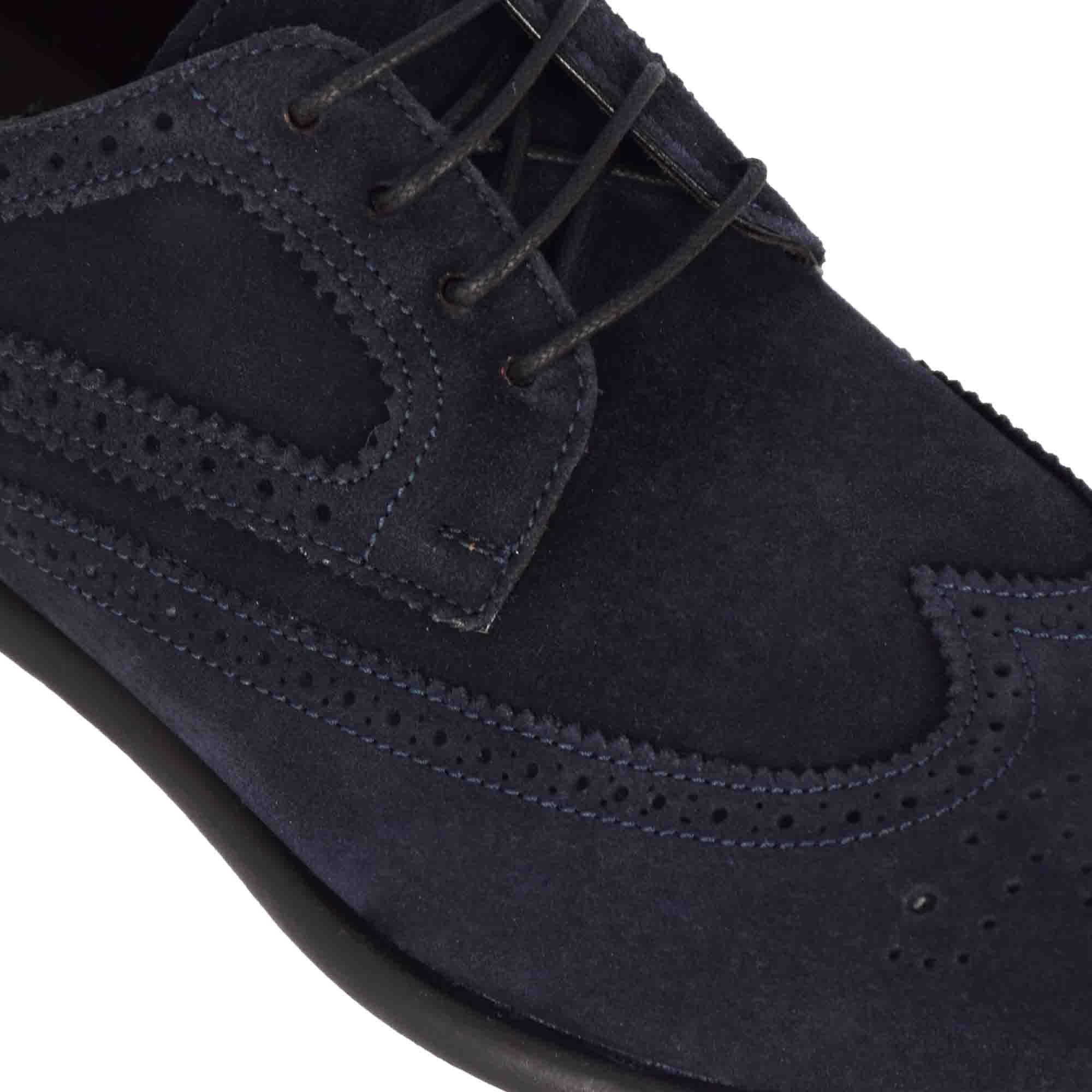 Elegant Blue Suede Derby