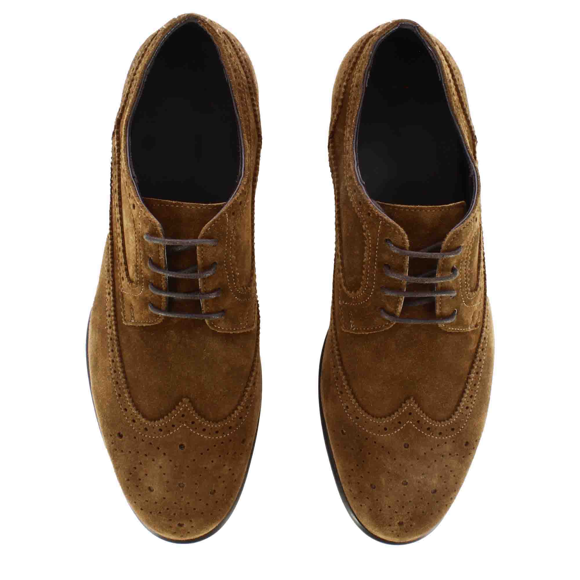 Brown Suede Derby Shoes
