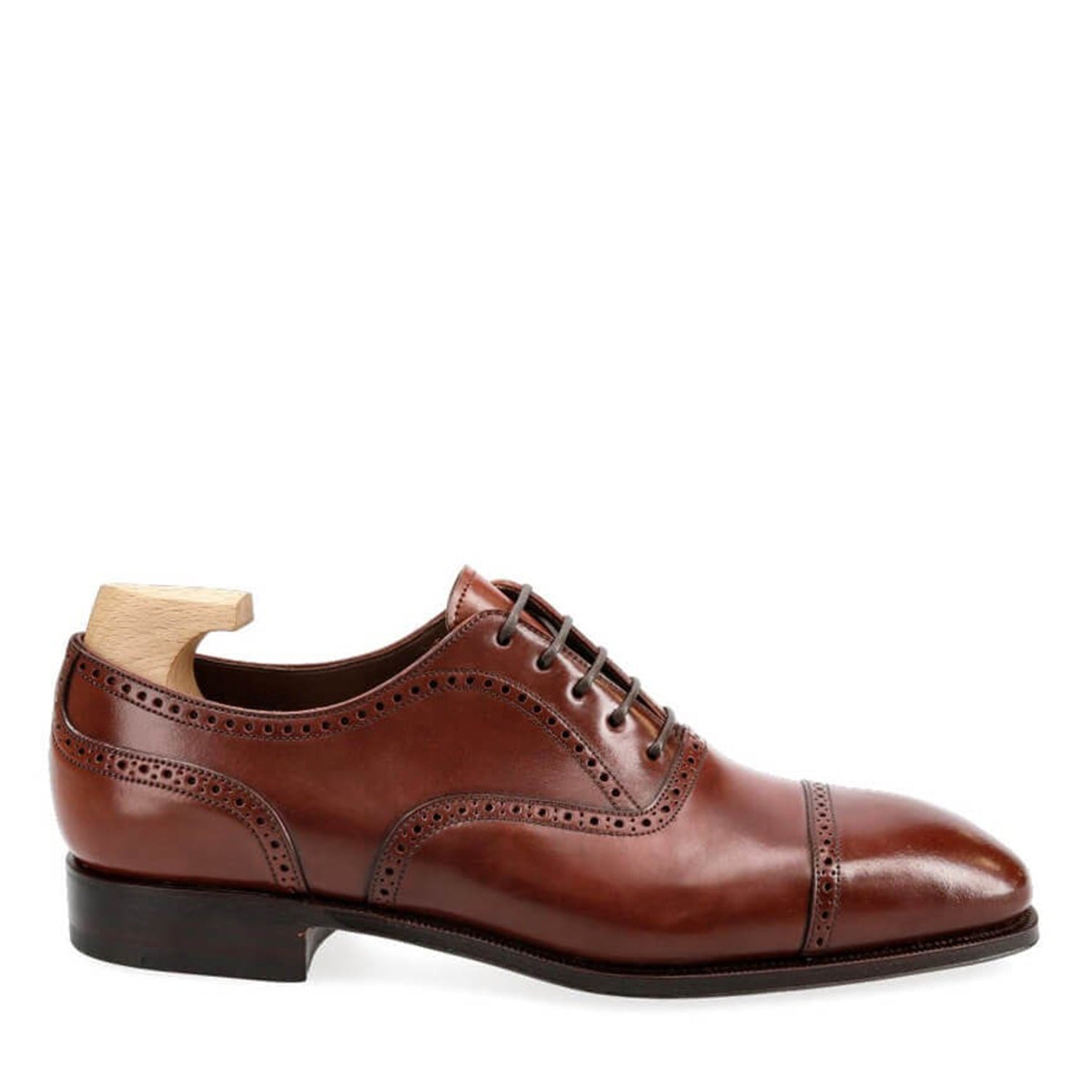 Polished Leather Cap-Toe Formal Oxford Shoe