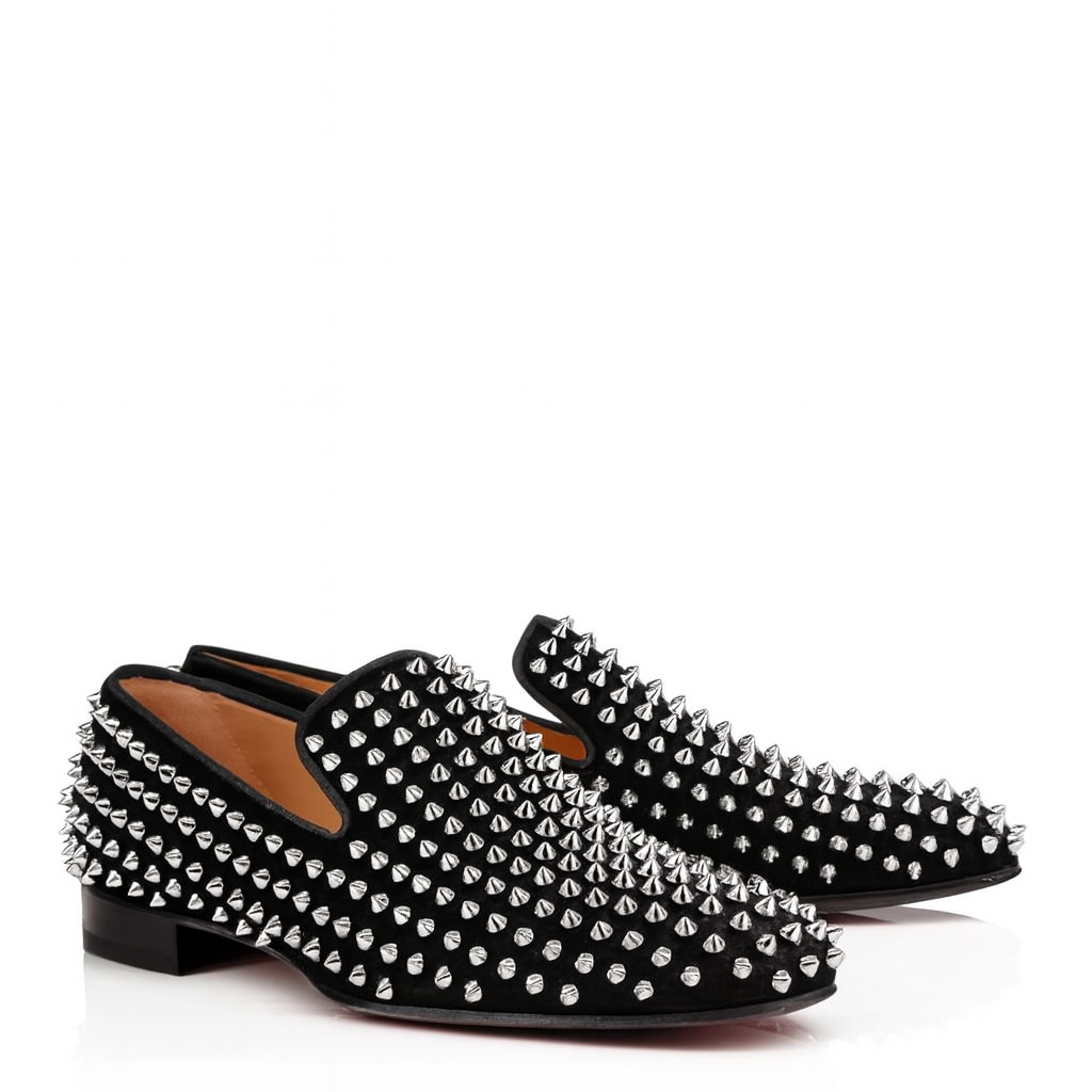 Italain Edition Spiked Slip-on Black Shoes for Men's