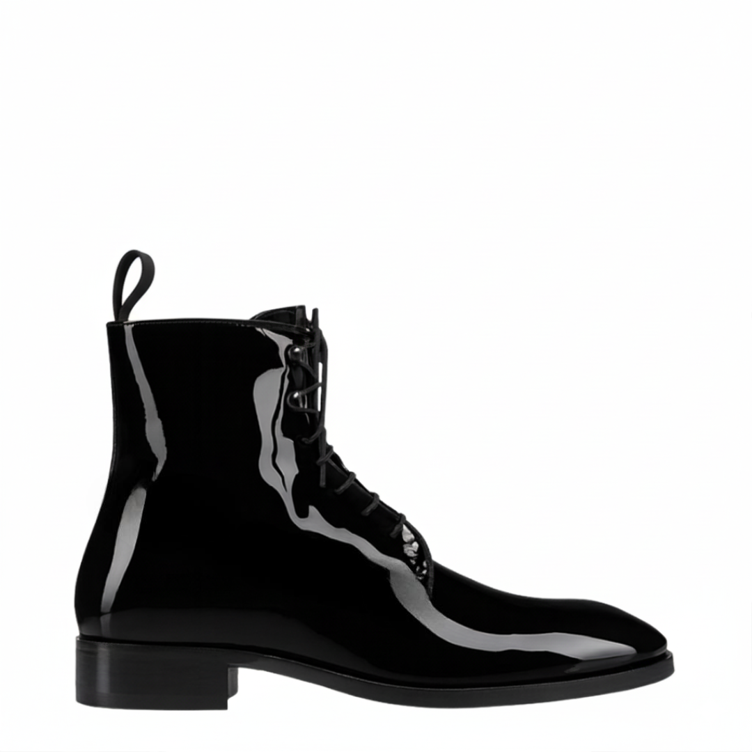 Italian Lace-up Leather Ankle Boots for Men's