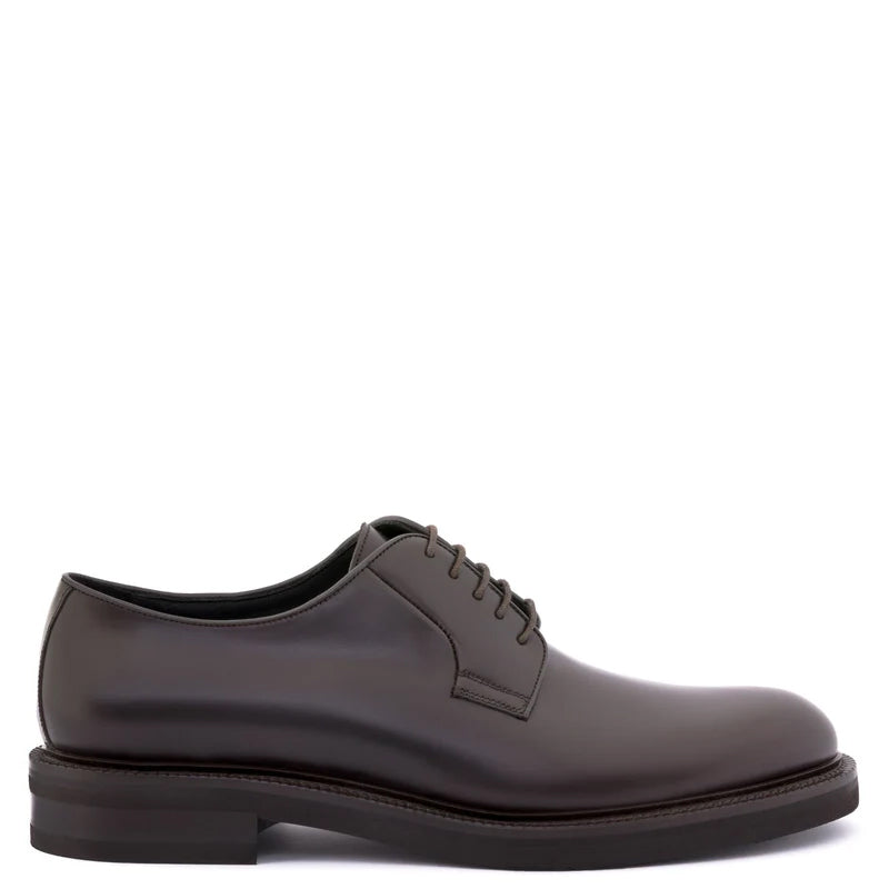 Premium Lace-Up Leather Derby Black Shoe