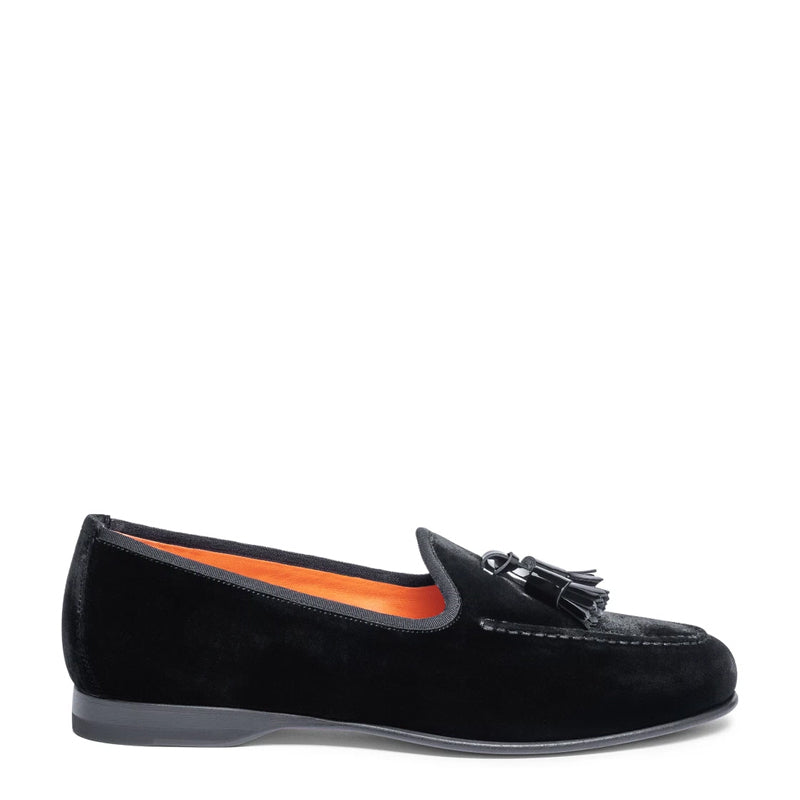 Suede Andrea Velvet Leather Tassel Blue Loafer