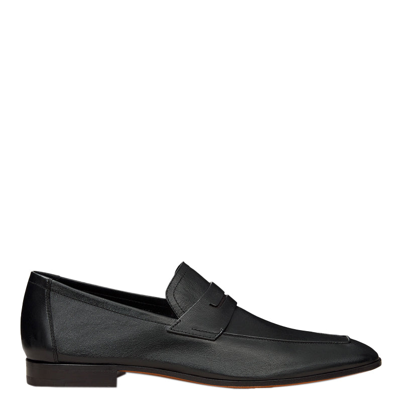 Men Handmade Plain Leather Blue Loafer