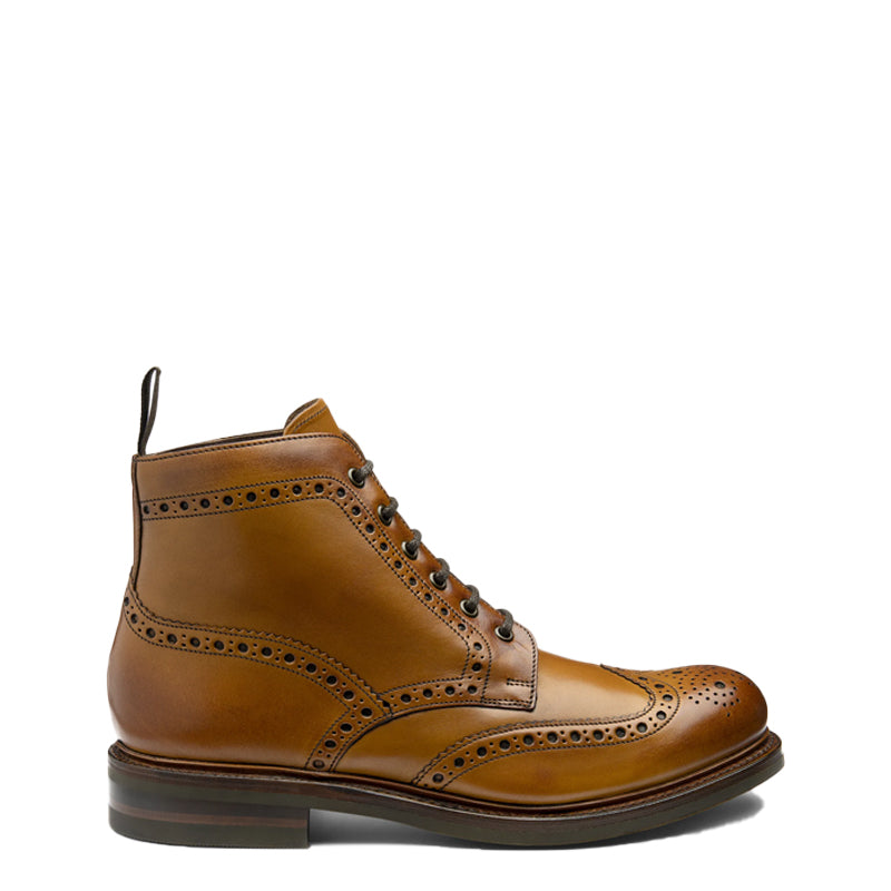 Leather Lace-Up Wingtip High Ankle Burgundy Boot