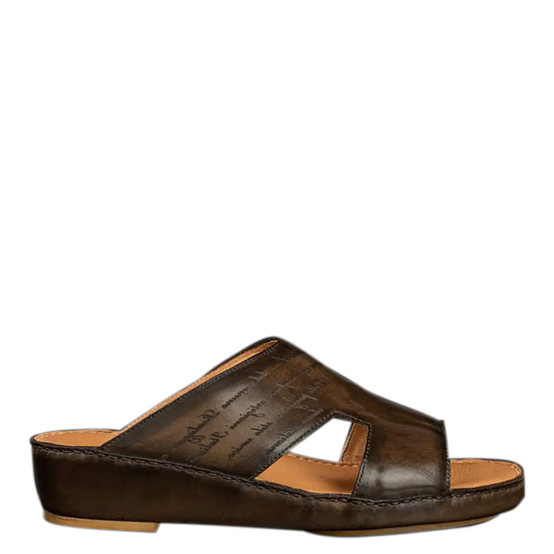 Open Toe Leather Comfort Arabic Black Sandal