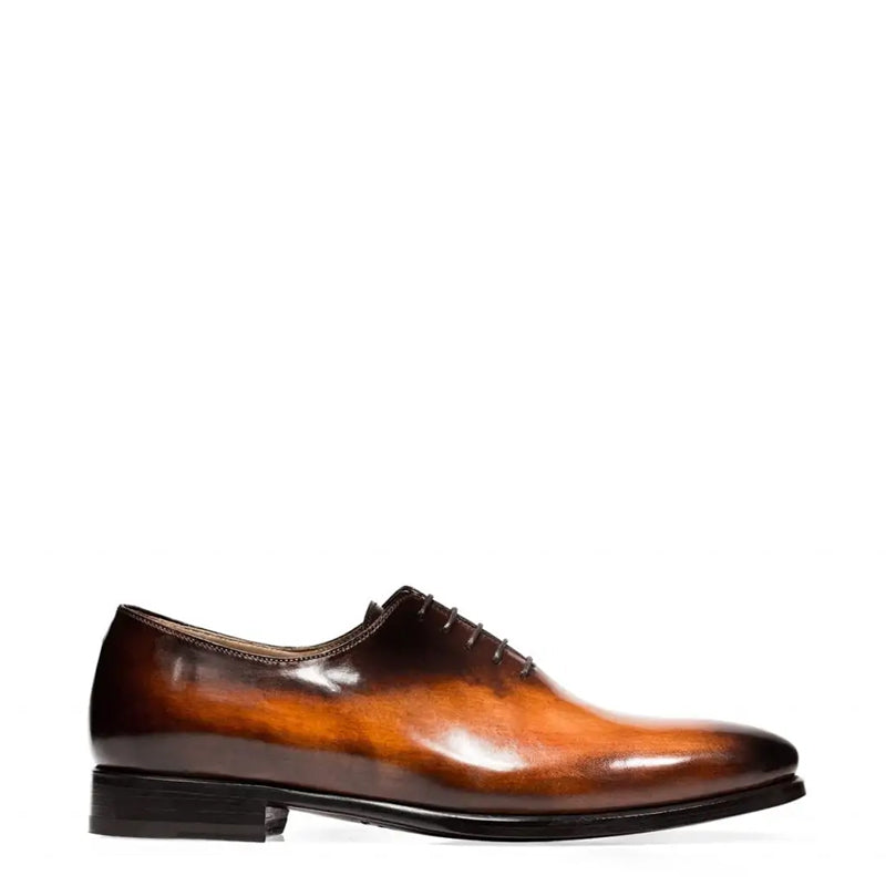 Classic Plain Solid Shiny Leather Oxford Blue Shoe