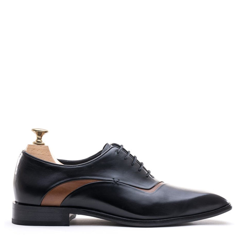 Patent Meta Cut Shiny Leather Oxford Black Shoe