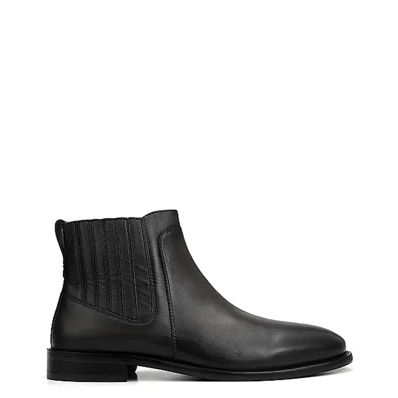 Mid-Top Plain Leather Handmade Stylish Chelsea Boots