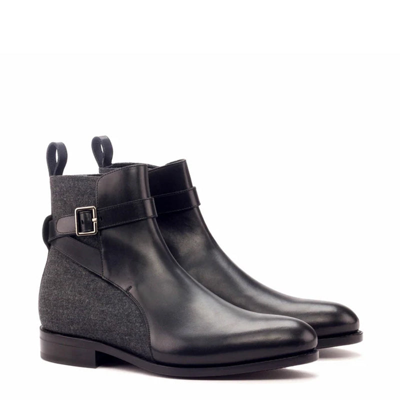 Men Handmade Custom Leather Black Jodhpur Boot