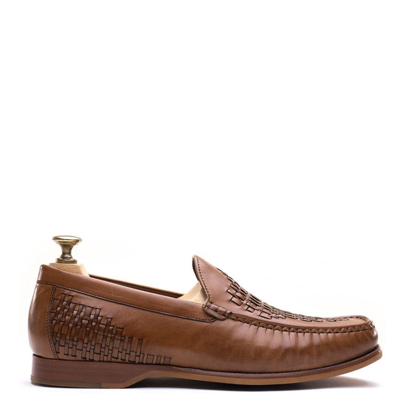 Men Slip-On Leather Tassel Loafer Blue
