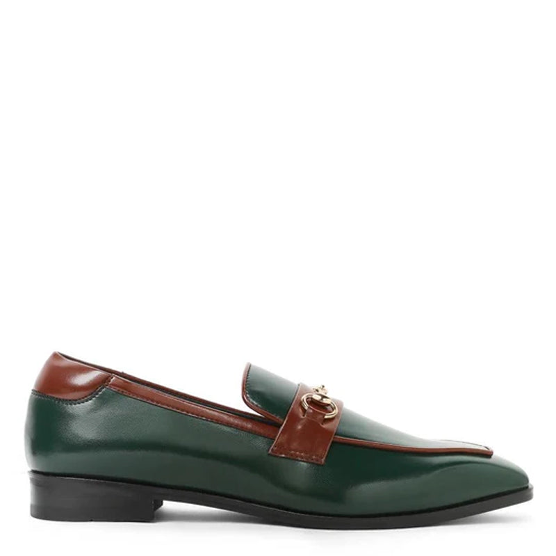 Men Slip-On Leather Horsbit Buckled Loafer