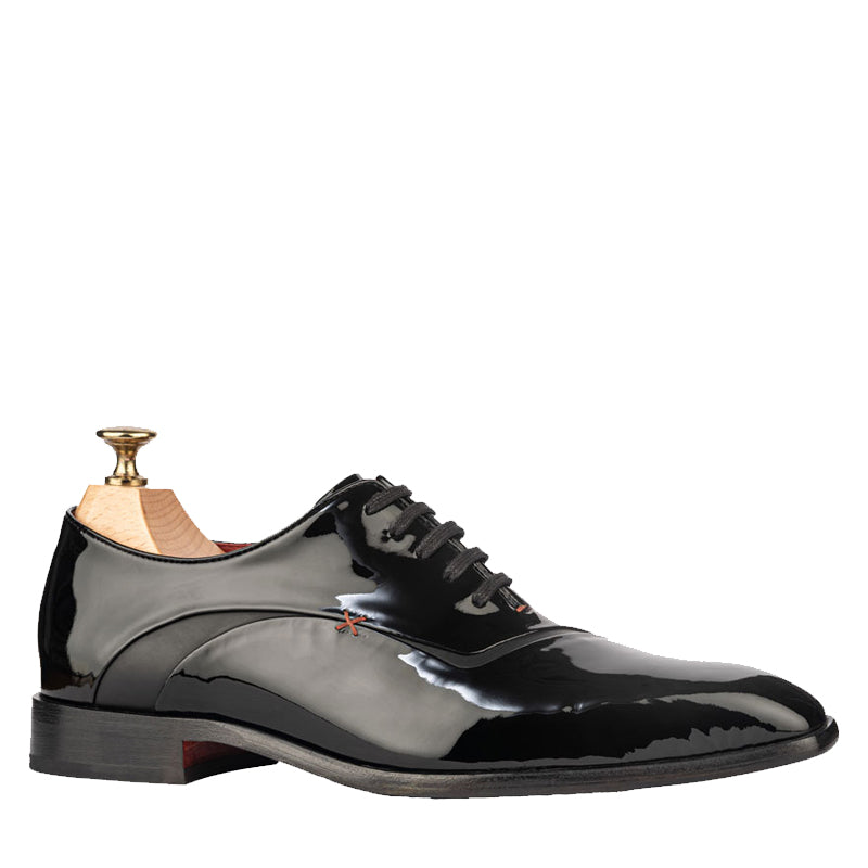 Meta Cut Shiny Leather Oxford Black/Tan Shoe