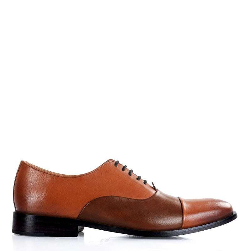 Premium Toe-Cap Leather Oxford Shoe Black and Burgundy For Men