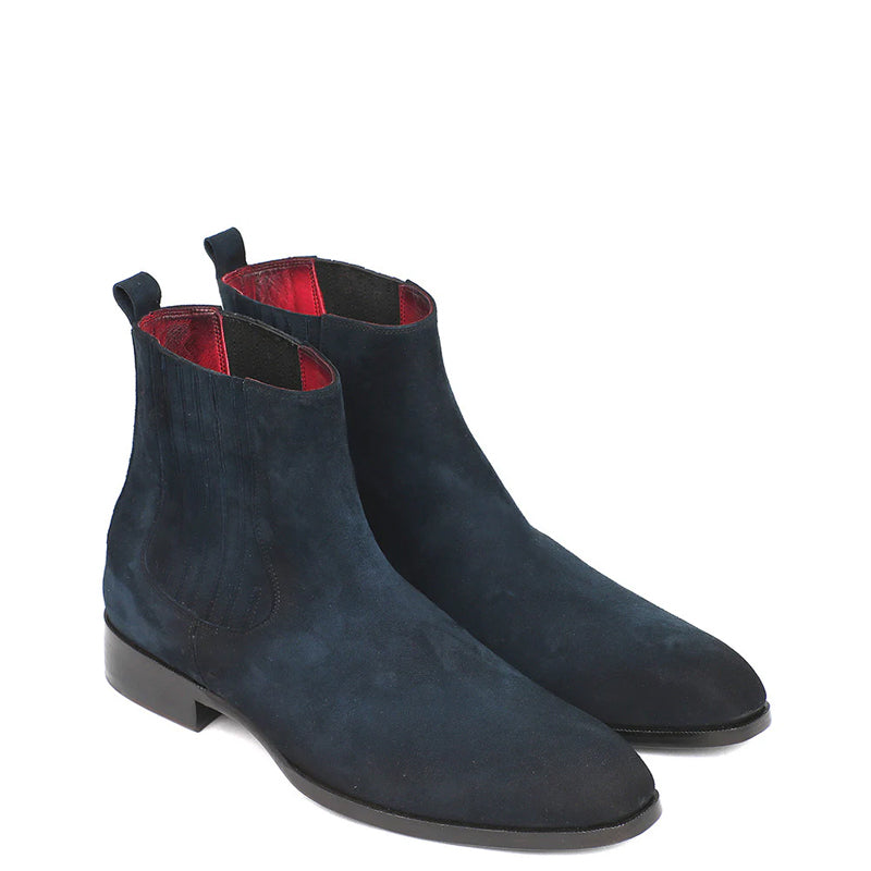 Premium Handmade Suede Leather Chelsea Boot Navy Blue