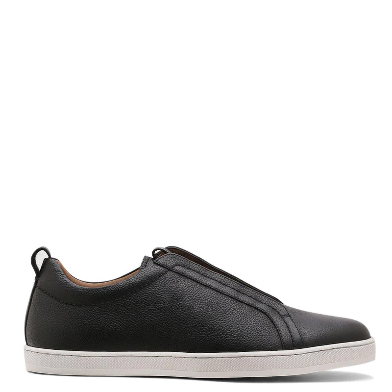Men Textured Leather Slip-On Sneakers