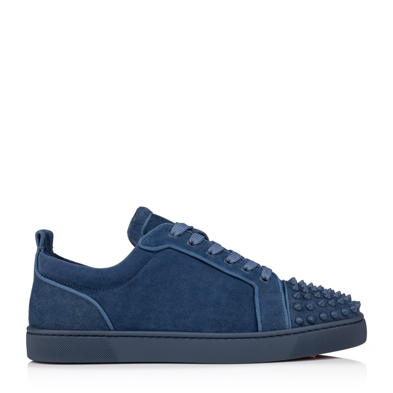 Men Suede Lace-Up Blue Sneaker