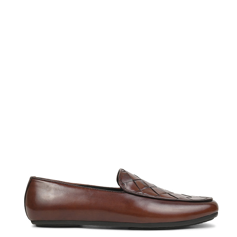Men HandMade Woven Leather Loafers