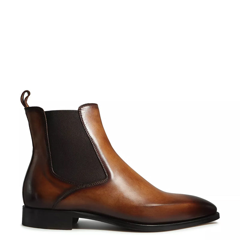Premium Pure Solid Leather Chelsea Boot Burgundy