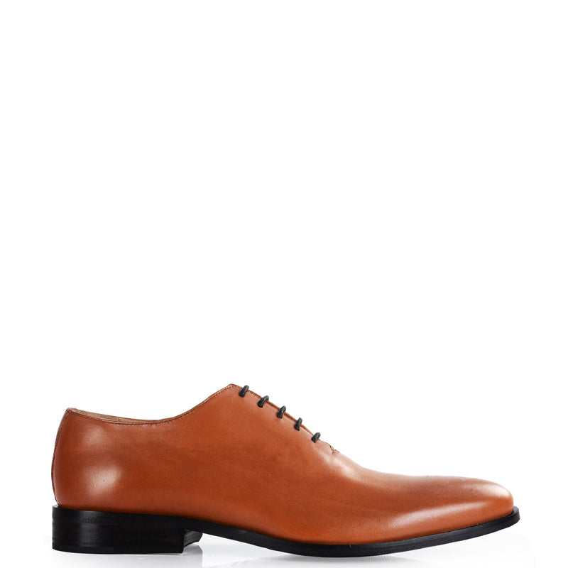 Classic Plain Wholecut Leather Oxford Shoe Dark Brown