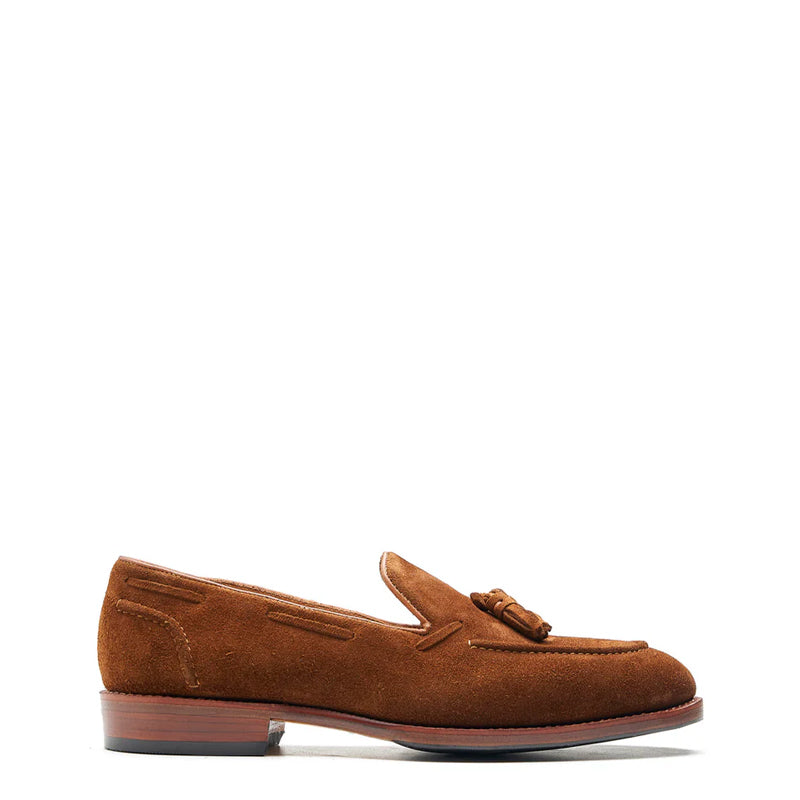 Men Suede Leather Slip-On Tassel Tan Loafer