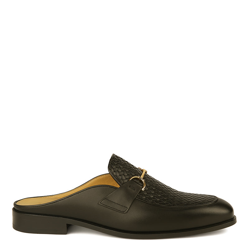 Woven Design Leather Mule