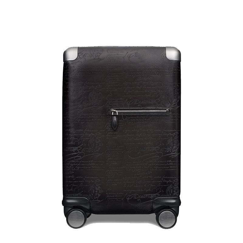 Luxury Eel Leather Brown Trolley Case