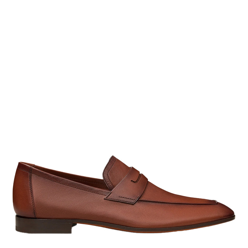 Men Handmade Plain Leather Blue Loafer