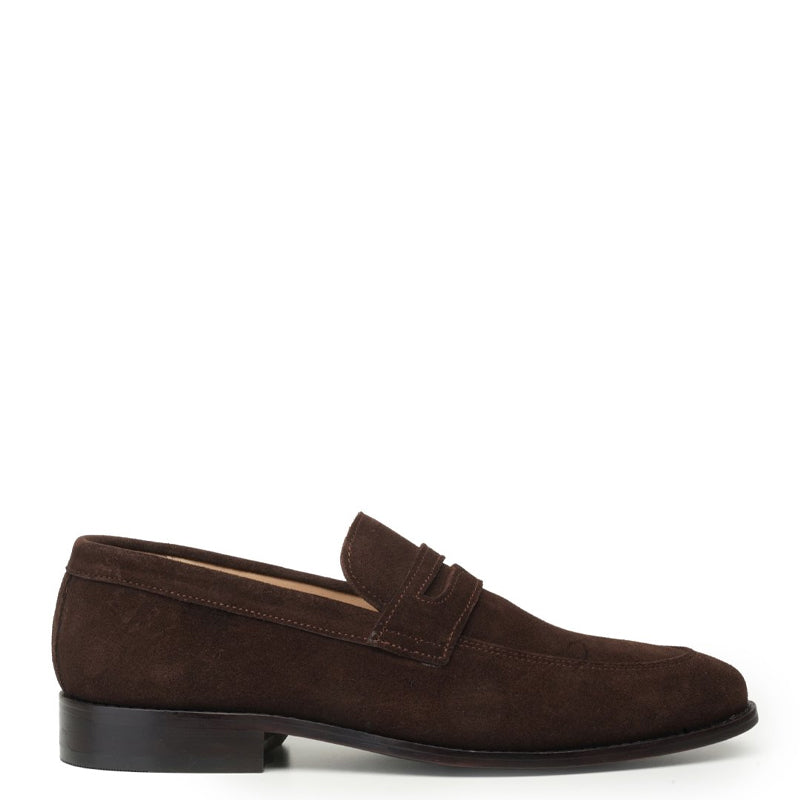 Men Suede Casual Penny Leather Green Loafer