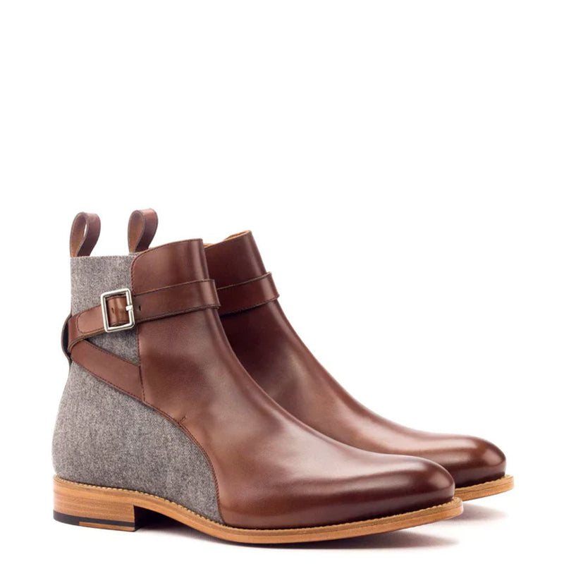 Men Handmade Custom Leather Brown Jodhpur Boot