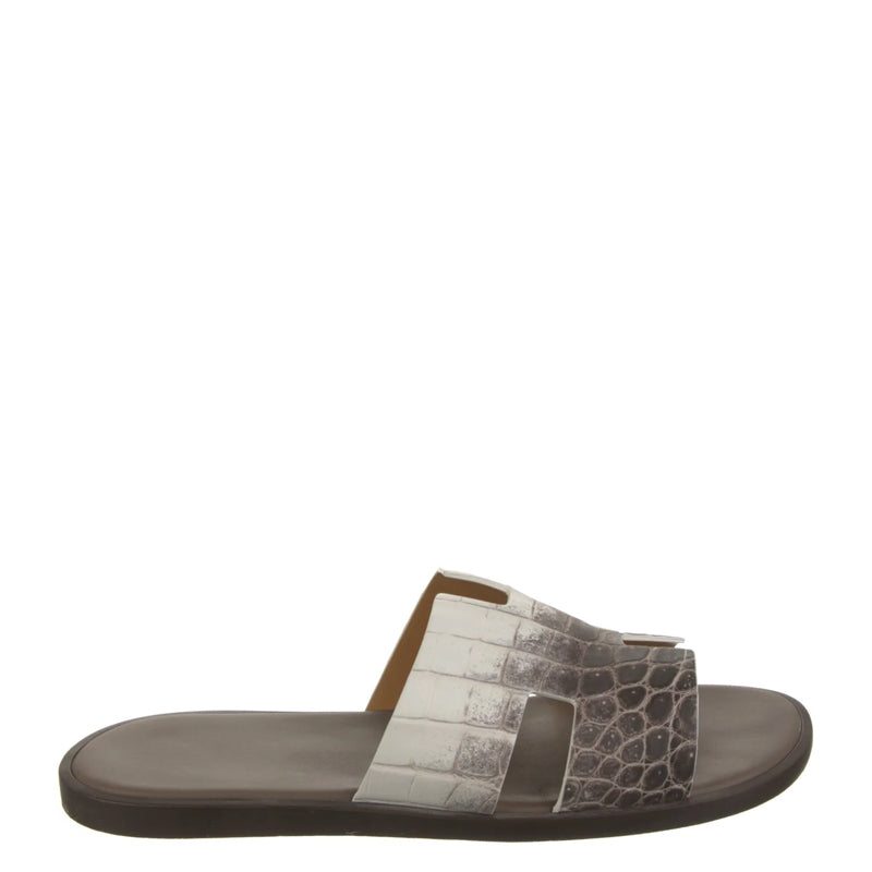 Luxury Croco Leather Matte/White Oran Sandal