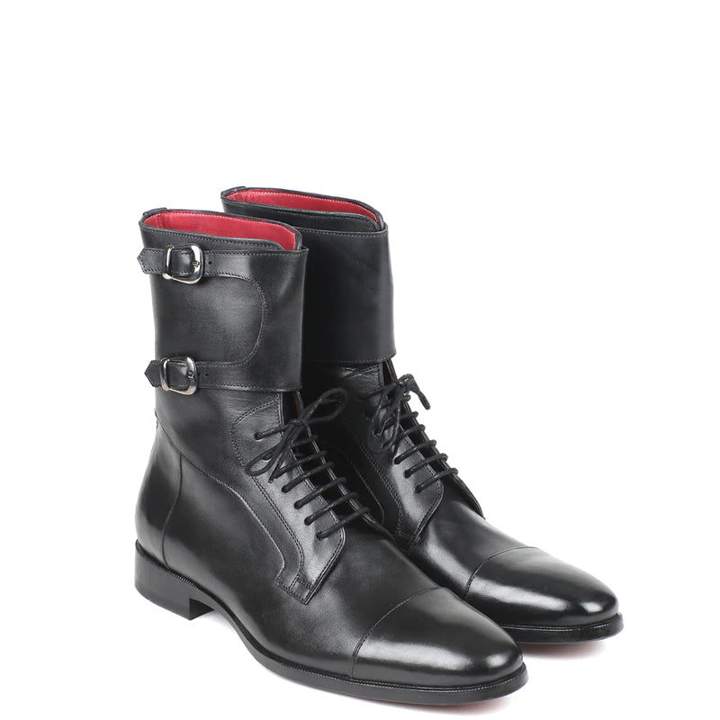 Men Cap-Toe Leather High Ankle Boot Tan