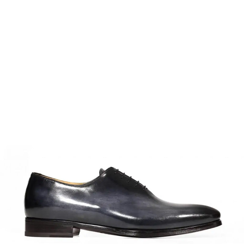 Classic Plain Solid Shiny Leather Oxford Blue Shoe