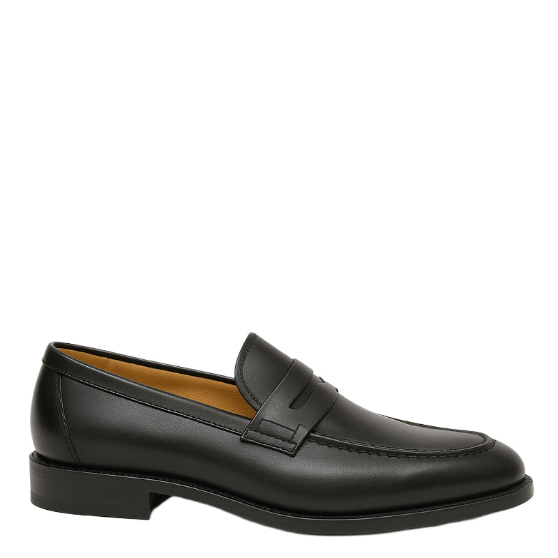 Luxury Sleek Penny Black Leather Loafer