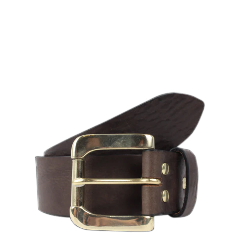 Men Solid Buckle Half Square Leather Belt