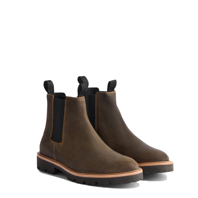 Midnight Double Strip Leather Tan Chelsea Boot