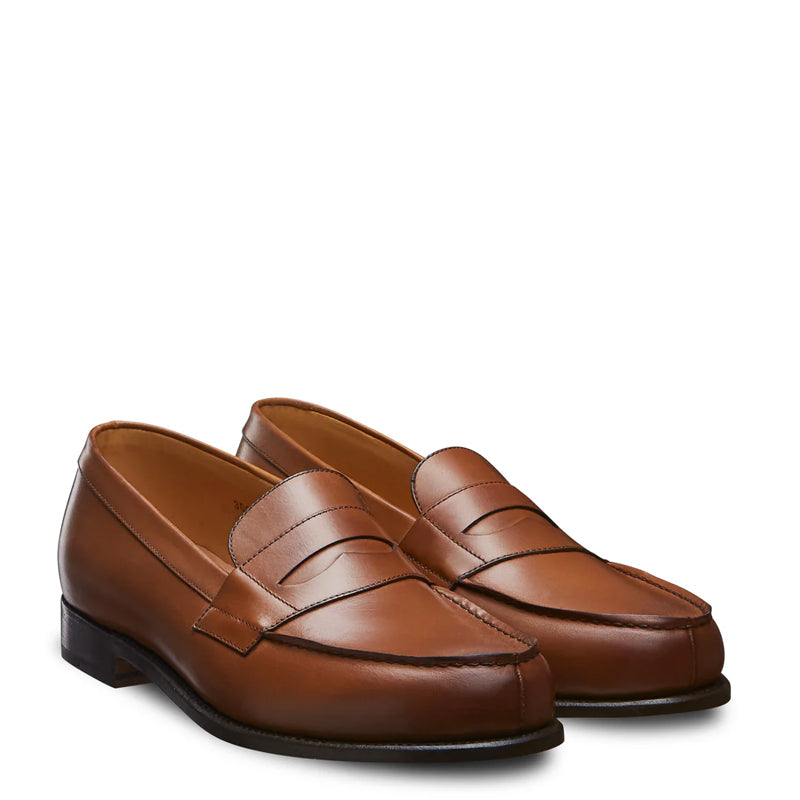 Classic Leather Brown Penny Loafer For Men