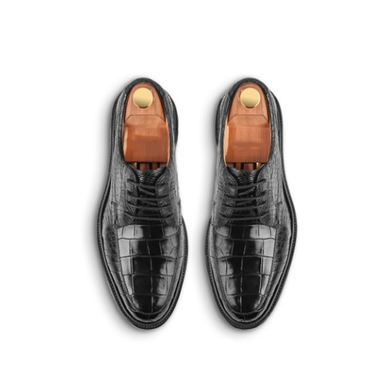 Premium Leather Textured Derby Brown Shoe