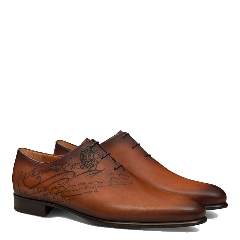 Men Handmade Solid Leather Oxford Tan Shoe