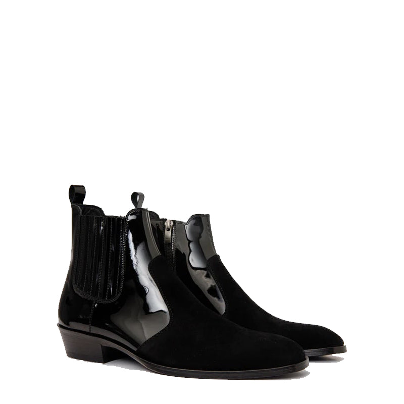 Black Leather Men's Ankle Boots