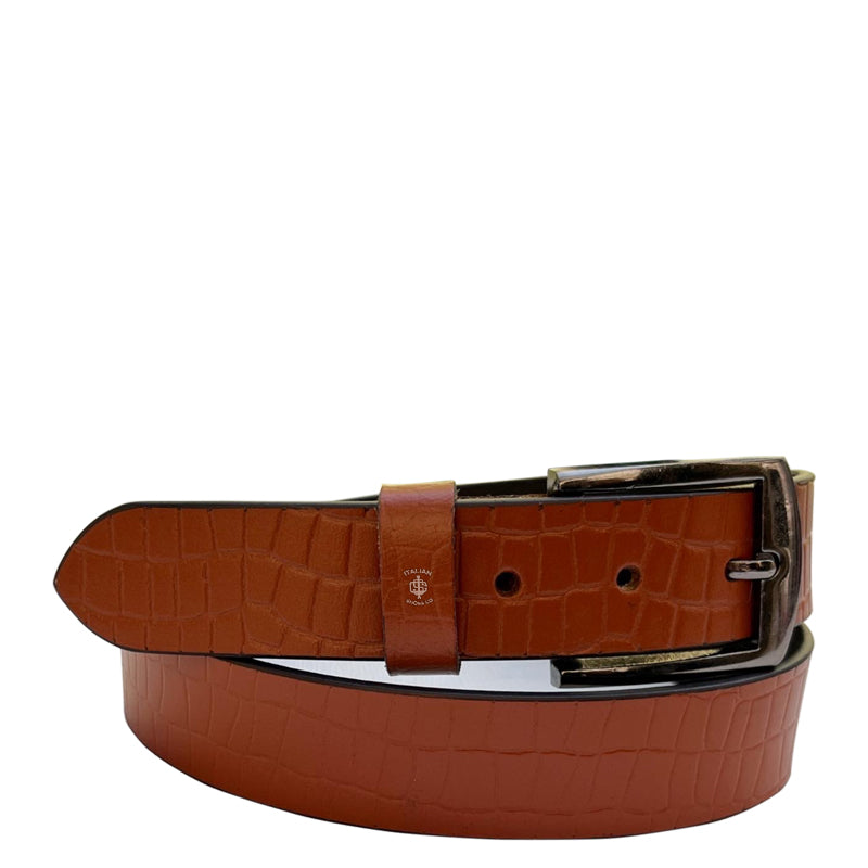 Serpente Leather Belt Brown