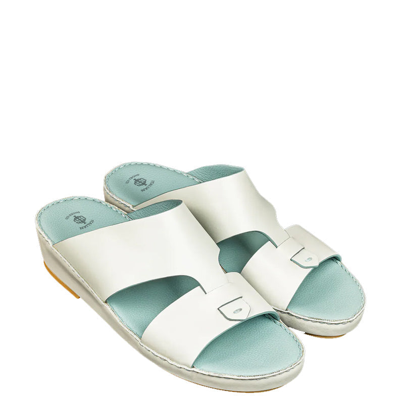 Premium Open Toe Leather Stich Comfort Arabic Off White Sandal