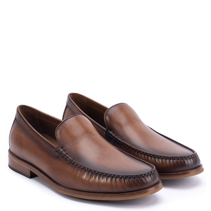 Premium Leather Semiformal Brown Slip-On Loafer