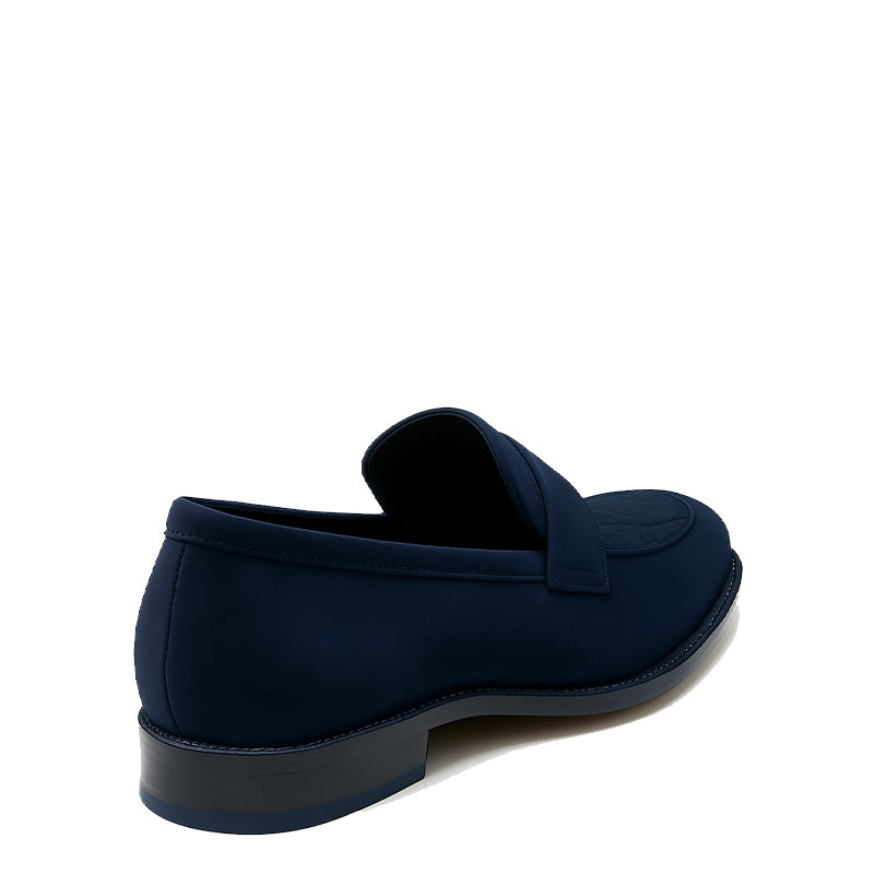 Suede Royale Leather Printed Blue Loafer