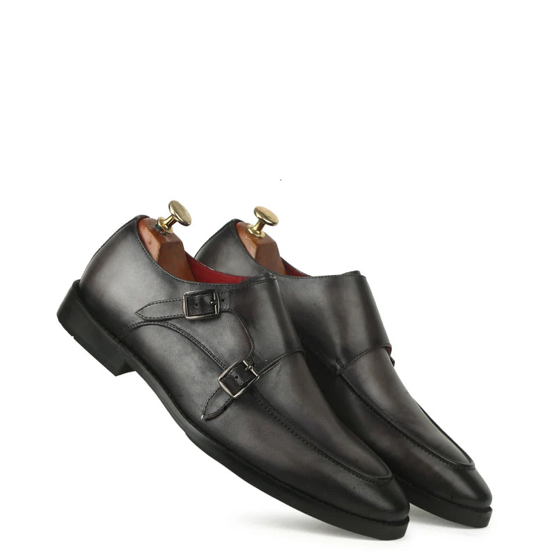 Pure Leather Handmade Double Monkstrap Shoes