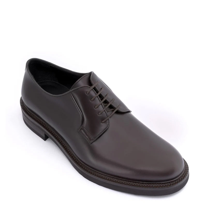 Premium Lace-Up Leather Derby Black Shoe