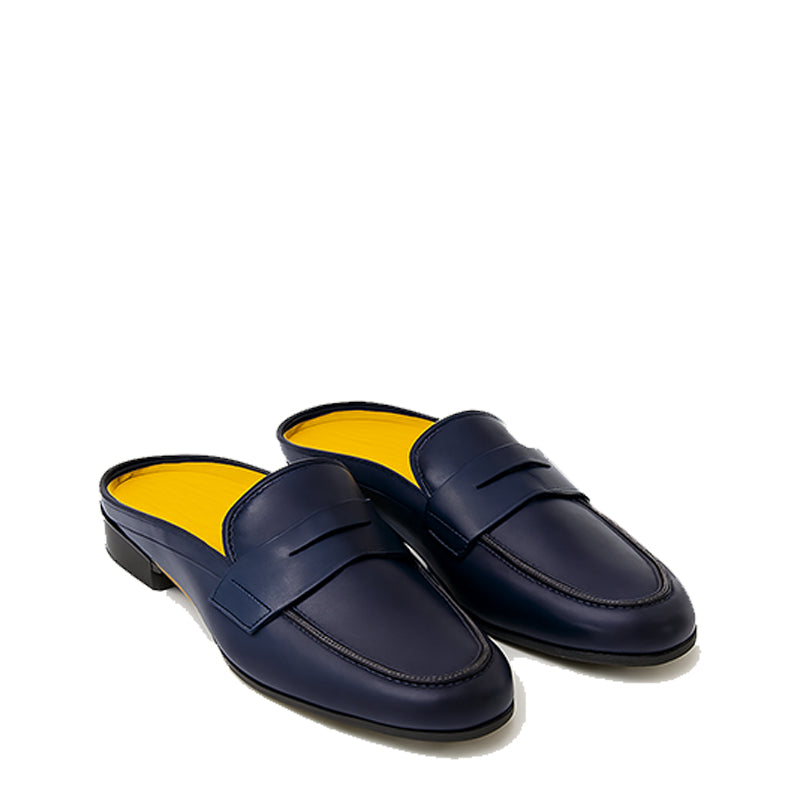 Luxe & Sleek Blue Leather Mule