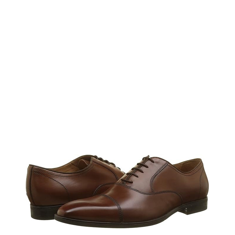 Men Solid Leather Lace-Up Oxford Shoes