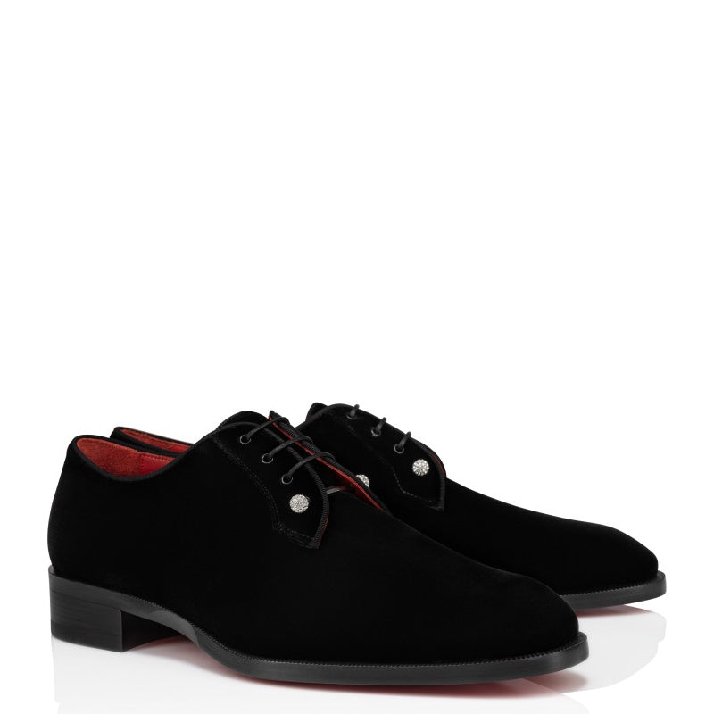 Men Suede Velvet Leather Black Derby Shoe